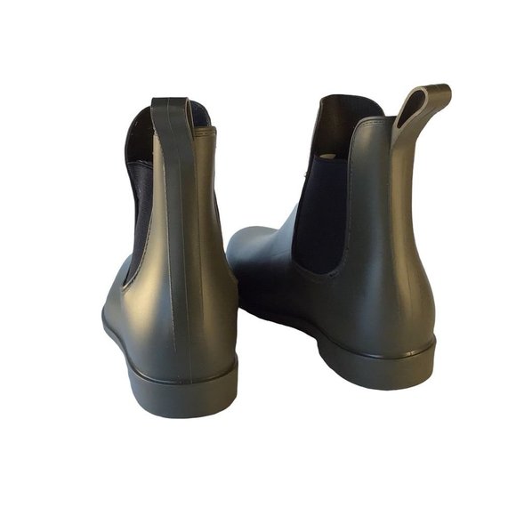 Women  Chelsea Water Rain Boots Ankle Pull On Almond Toe Block Hee… - Picture 2 of 8